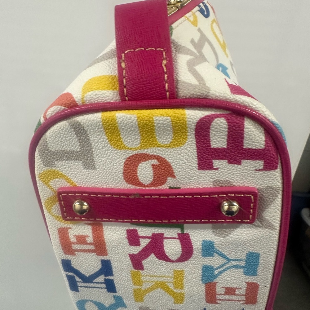 Dooney & Bourke White Multicolor Logo Crossbody with Pink Trim - Picture 8 of 9